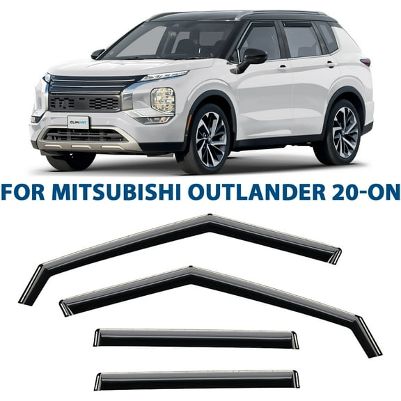 CLIM ART in-Channel Incredibly Durable Rain Guards for Mitsubishi Outlander 2022-2026, Original Window Deflectors, Vent Window Visors, Vent Deflector, 4 pcs. - 622479