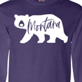 thumbnail image 4 of Inktastic Montana White Bear Silhouette Long Sleeve T-Shirt, 4 of 5