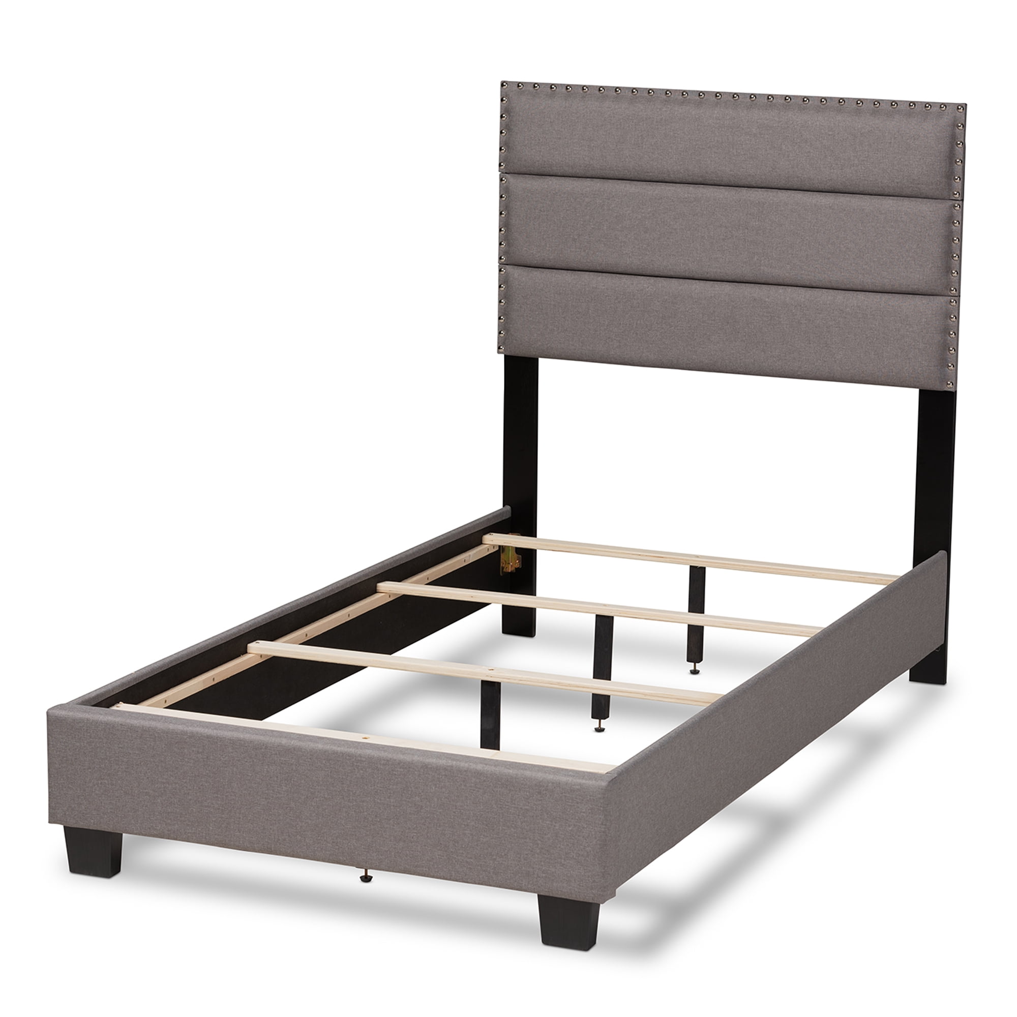 Baxton Studio Ansa Modern and Contemporary Gray Fabric Upholstered Twin Size Bed