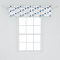 thumbnail image 2 of Ambesonne Fantasy World Window Valance, Doodle Astronomy Clouds Swirls and Stars, Curtain Valance for Kitchen Bedroom Decor with Rod Pocket, 54" X 12", Slate Blue Apricot, 2 of 3