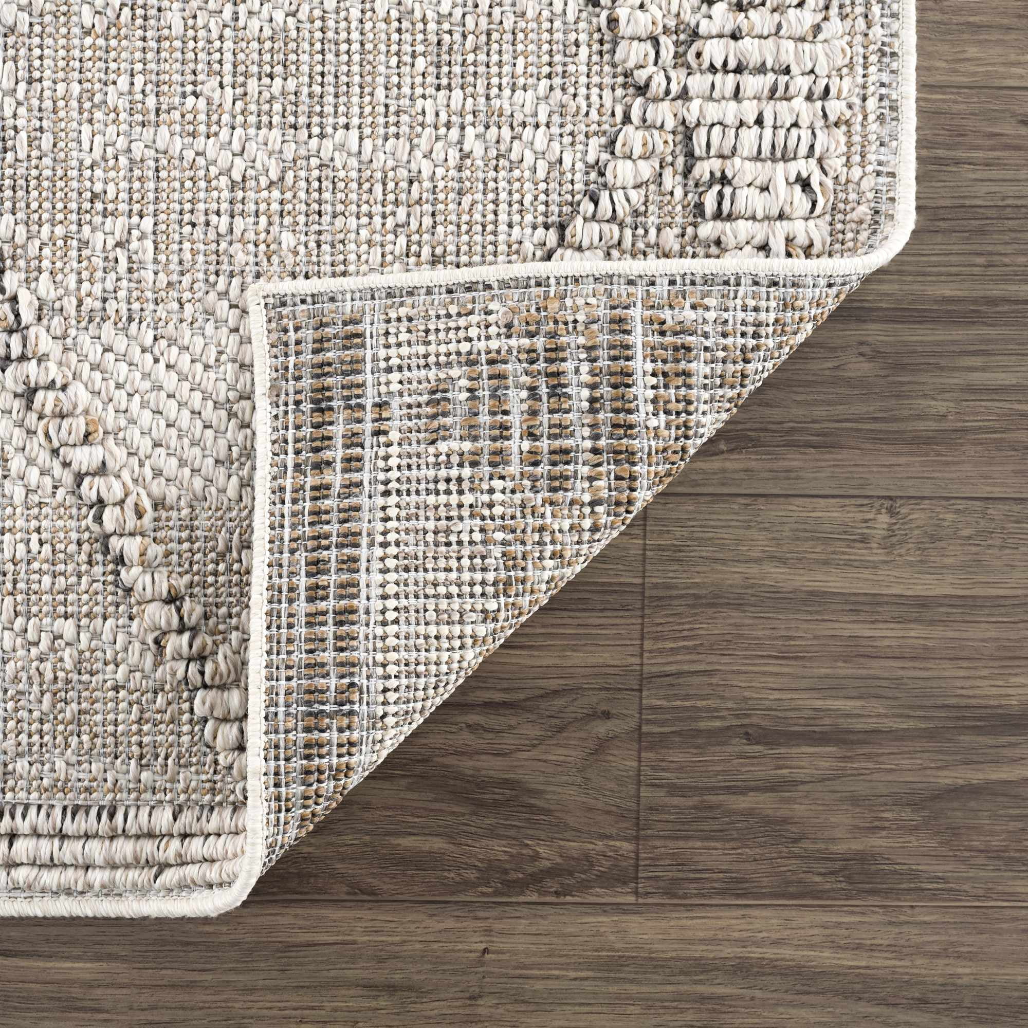 Hauteloom Siesta Outdoor Rug - Outside Porch Patio Area Rug Carpet - Waterproof Rug - Farmhouse - Brown, Bone, Cream - 2' x 3'