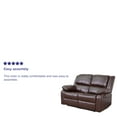 thumbnail image 4 of Flash Furniture Harmony Series Brown LeatherSoft Loveseat with Two Built-In Recliners, 4 of 12