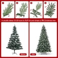 thumbnail image 6 of 7ft Pre-Lit Christmas Tree, Pre-Decorated Artificial Froste Pine Holiday Decoration w/ 350 Lights, 1000 Frosted Tips, Pine Cones, Metal Base, Hinged Design Easy to Setup, for Home Office Xmas Decor, 6 of 11