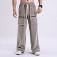 thumbnail image 2 of Men Long Pant, Men Casual Cotton Relaxed Fit Pants Relaxed Fit Sport Pants Jogger Sweatpants Outdoor Trousers Workwear Pants Casual Pants Hiking Pants Loose Sweatpants with Pockets, 2 of 8
