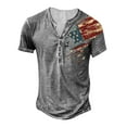 thumbnail image 4 of Classic Men's Independence Day Graphic Cotton T-Shirt, Soft Crew Neck Short Sleeve Top with Fade-Resistant Print ,Gray M, 4 of 5