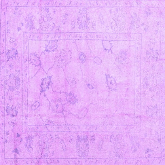 Ahgly Company Indoor Square Oriental Purple Traditional Area Rugs, 5' Square