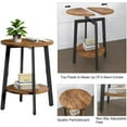 thumbnail image 4 of Side Table Set of 2, Small Round End Table with Storage Shelf for Small Space, 2-Tier Bedside Table Sofa Couch Table, Nighstands Set of 2 Accent Table for Living Room, Bedroom, Rustic Brown, 4 of 14