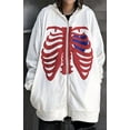 thumbnail image 5 of Chaos World Women's Zip Up Skeleton Print Hoodie Y2K E-Girl Long Sleeve Hooded Jacket Sweatshirt, 5 of 7