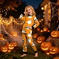 thumbnail image 2 of Enyan Girls Pajamas Halloween Pumpkin/Ghost Sleepwear Set Long Sleeve Kid Loungewear Pjs 2-Piece Set Kids Pajamas Girls(7-8 Years), 2 of 7