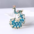 thumbnail image 1 of Bonito broche de pájaro de pavo real de cristal para boda/banquete/ramo, Metal, 1 of 5