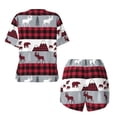 thumbnail image 5 of Picia Buffalo Plaid Forest Pajamas Sets for Women Soft Short-Sleeved Pjs with Lounge Shorts Two Piece Sleepwear-, 5 of 9