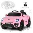 thumbnail image 3 of Costway 12V Kids Ride On Car Licensed Volkswagen Beetle w/ Remote Control & Music Pink, 3 of 9