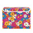 thumbnail image 7 of Yayeee Collapsible Storage Bin with Lid Fabric Closet Decorative Basket with Handles, Red Whimsical Floral, 7 of 7