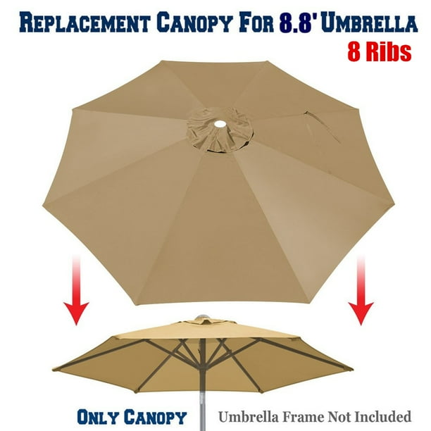 TOPCHANCES Patio Umbrella 8.8ft Replacement Canopy for 8 Ribs Outdoor