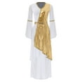 thumbnail image 3 of Haitryli Womens Metallic Greek Costume Ancient Toga Dress Overlay Worship Praise Dance Tunic Liturgical Gold M, 3 of 5