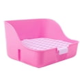 thumbnail image 2 of Flmtop Small Pets Hamster Rabbit Toilet Potty Trainer Fixable Cage Tray Litter Box Pink, 2 of 9