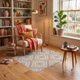 thumbnail image 3 of ODIKA 3'x5' Ultra-Soft Throw Mat, Traditional Symmetrical Botanical Grid Framework Contemporary None Washable, Bare feet friendly, Easy Care Indoor rug for Bedside, Vanity, 3 of 7