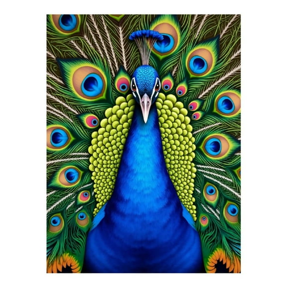 Diamond Art Kit for Adults, Peacock Vibrant Feathers Artistry Diamond Painting for Adults Beginners, 5D DIY Diamond Art Painting Kits, Colorful Diamond Painting Craft for Home Decor 12x16 Frameless