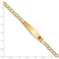 thumbnail image 3 of 14K Yellow Gold bracelet Medical Curb Alert Red 7 in 9.2 mm 3.8, 3 of 3