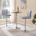 thumbnail image 4 of Peatuk Set of 2 Bar Stools, Elegant PU Leather Counter Height Adjustable Swivel Stool with Back, Gray, 4 of 8