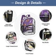 thumbnail image 6 of Iauyy Clear Backpack Heavy Duty PVC Transparent Backpack for College Workplace, Purple Rugby Ball, 6 of 8