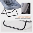 thumbnail image 6 of CONCETTA Folding Saucer Chair, Square X-Large Faux Fur Comfy for Lounge, Bedroom, Adults, Gray, 6 of 7