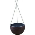 thumbnail image 2 of Modern Honeycomb Embossed Resin Hanging Planter for Indoor Outdoor Plants, Self Watering Hanging Basket Plant Flower Pot, Flower Planter Pot with Drainer and Chain, 2 of 6