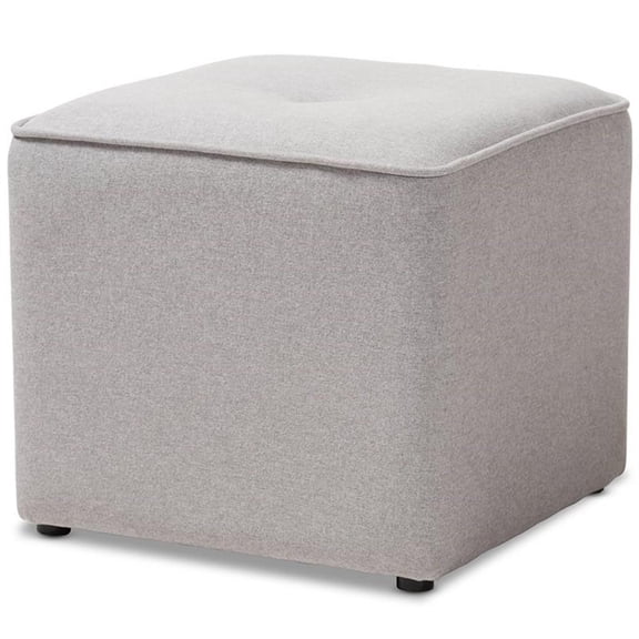 Bowery Hill 16" Square Ottoman in Light Gray