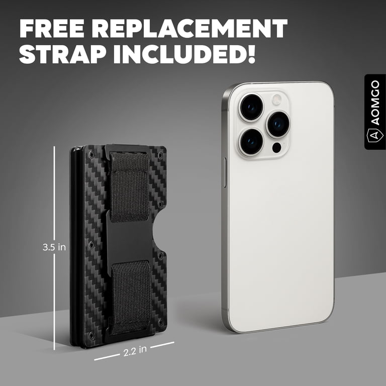 Aomgo Slim Wallet for Men, Carbon Fiber RFID photo 3