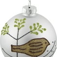thumbnail image 6 of Northlight Glitter Bird Christmas Glass Ball Ornaments - 4" (100mm) - White and Gold - Set of 4, 6 of 9