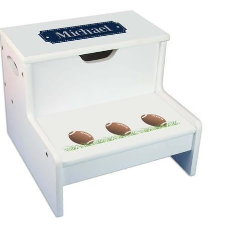 My Bambino Football White Storage Step Stool