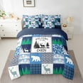 thumbnail image 2 of Erosebridal Hunting Bear Deer Bedding Sets Full Size,Blue Farmhouse Bed in a Bag Full size,Rustic Lodge Cabin Decor,Reversible,Breathable,7-Piece, 2 of 5