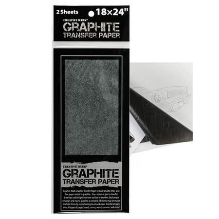 Creative Mark Graphite Transfer Paper - Tattoo Paper Low-Residue Non-Smearing Multiple Uses Graphite Transfer Paper - Used To Trace, Design, Sketch Onto Another Surface - [Pack of 2