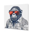 thumbnail image 2 of Designart "Monkey with Sunglasses in Grey and Orange" Animals Monkey Fashion Metal Wall Art Prints, 2 of 5