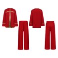 thumbnail image 7 of renvena Boys 2 Piece Worship Liturgical Outfits Long Sleeve Praise Dance Pullover Tops with Wide-Leg Pants Set Red 16, 7 of 7