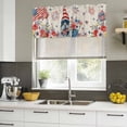 thumbnail image 5 of 2 Pack Valances for Windows, 4th of July Window Valances for Living Room/Bedroom/Bathroom, Retro Patriotic Gnomes Flowers Flag Firework Light Filtering Kitchen Curtain Valance 60"W x18" L, 5 of 9