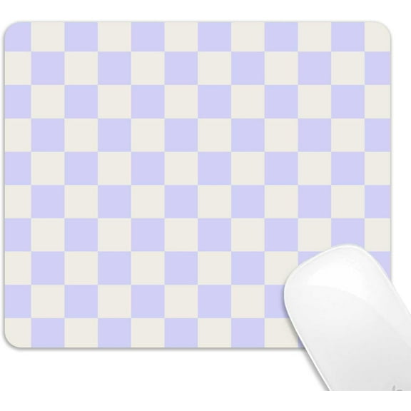 Pastel Purple Checkered Mouse Pad, Cute Boho Mousepad for Home Office, Anti-Slip Rubber Mice pad for Computer & Laptop, 9x8 inch, Pink Pattern Aesthetic