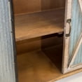 thumbnail image 5 of OS Home and Office Furniture Model 75138 Rustic, Weathered, Metal Corrugated Two Door Storage Cabinet with Three Shelves, 5 of 8