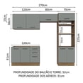 thumbnail image 4 of Cocina Integral Completa Modular Madesa Agata 270cm MG 08, 4 of 5