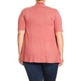 thumbnail image 4 of Women's Plus Size Short Sleeves Draped Open Front Solid Cardigan, 4 of 5
