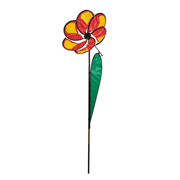 Wind Fairy Small Red Daisy Flower Spinner - Colorful Flower Spinner for your Yard and Garden