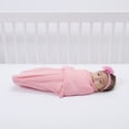 thumbnail image 5 of Parent's Choice 100% Cotton 3-Pack Adjustable Swaddle Wrap Blanket for Baby Girls, Solid Colors, 22" x 27", 5 of 11