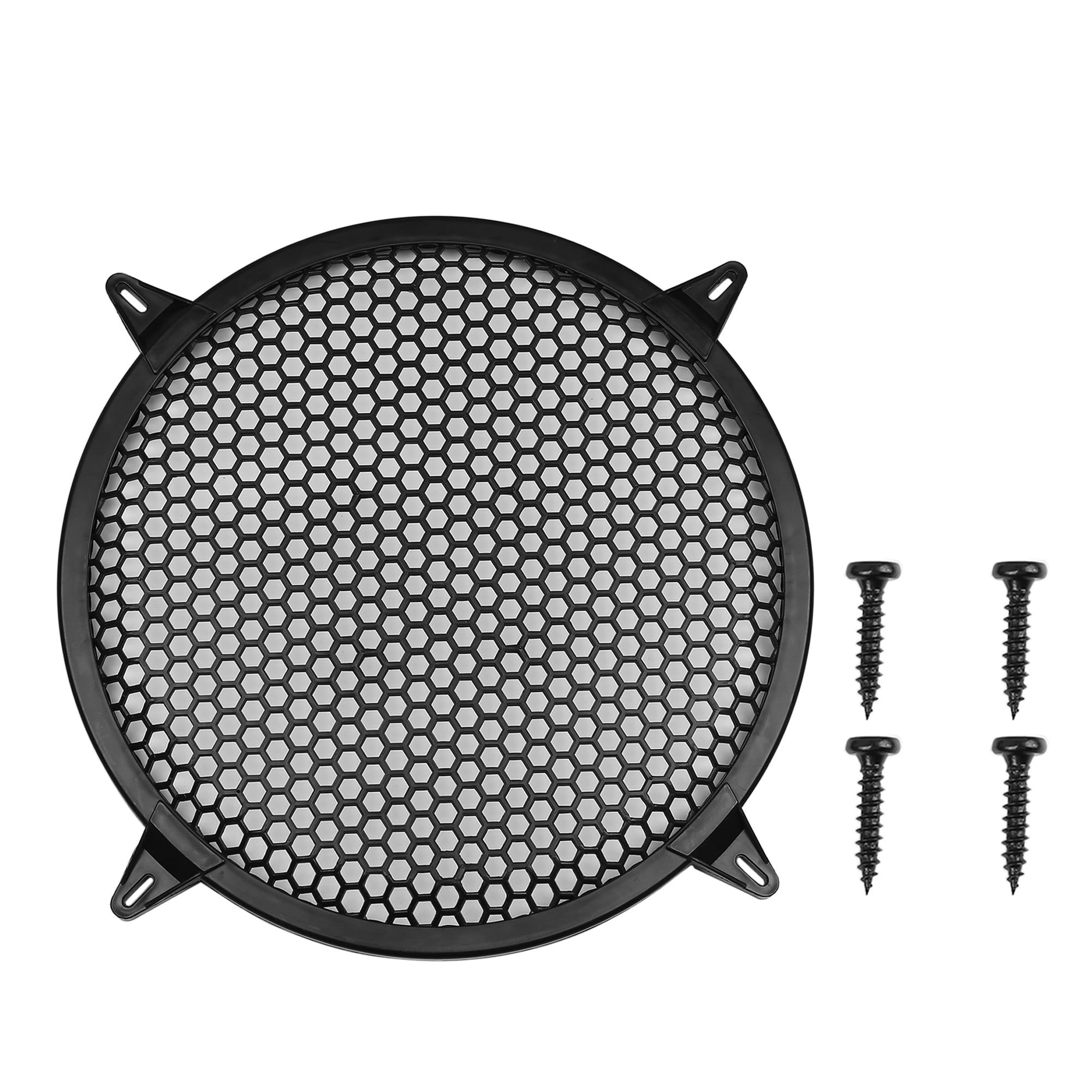 12" Black Round Car Speakers Cover Plastic Mesh Woofer Subwoofer Grill