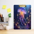 thumbnail image 5 of Acrylic Writing Board Gold 12.5*9 Inch Clipboards Transparent Acrylic Material Suitable For Office Classroom Teachers Fashion Bloggers Stationery Enthusiasts Blue Jellyfish Glow, 5 of 9
