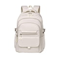 thumbnail image 2 of Student Backpack 17X11X5 Inch Beige Oxford Cloth Daypack for School Travel, Fits 15.6 Inch Laptops for Middle High School College Students, Back to School Casual Bookbag, 2 of 5