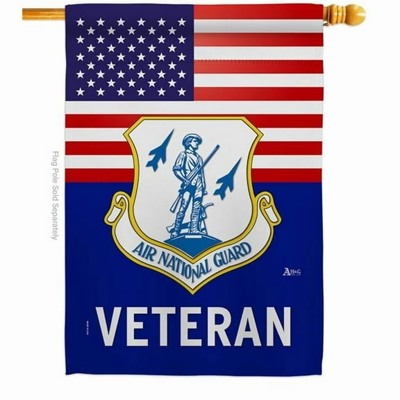 28 x 40 in. US Air National Guard Veteran House Flag with Armed Forces Double-Sided Decorative Vertical Flags Decoration Banner Garden Yard Gift