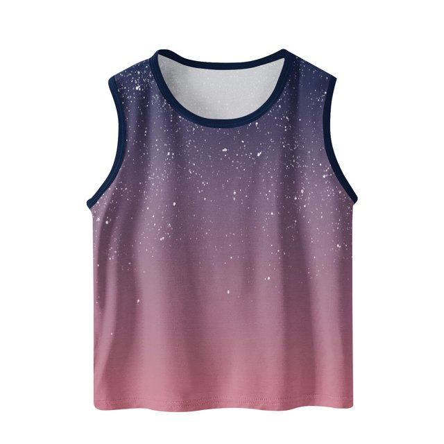 fatyb Débardeurs pour Garçons Filles Sans Manches Col Rond T-Shirts Amples Enfants Été Plage Vacances Tee Tops