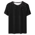 thumbnail image 4 of Fiudx Liquidación de Ahorros de Verano Camiseta de Manga Corta con Cuello Redondo y Estampado Retro para Mujer, 4 of 4
