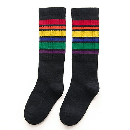 

children s rainbow stripes knee-high socks boy girl socks