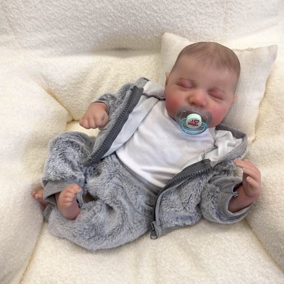 Lifelike Reborn Baby Dolls 19 inch Soft Cloth Body Poseable Real Life Newborn Real Baby Doll with Clothes and Feeding Toy for Kids Age 3 